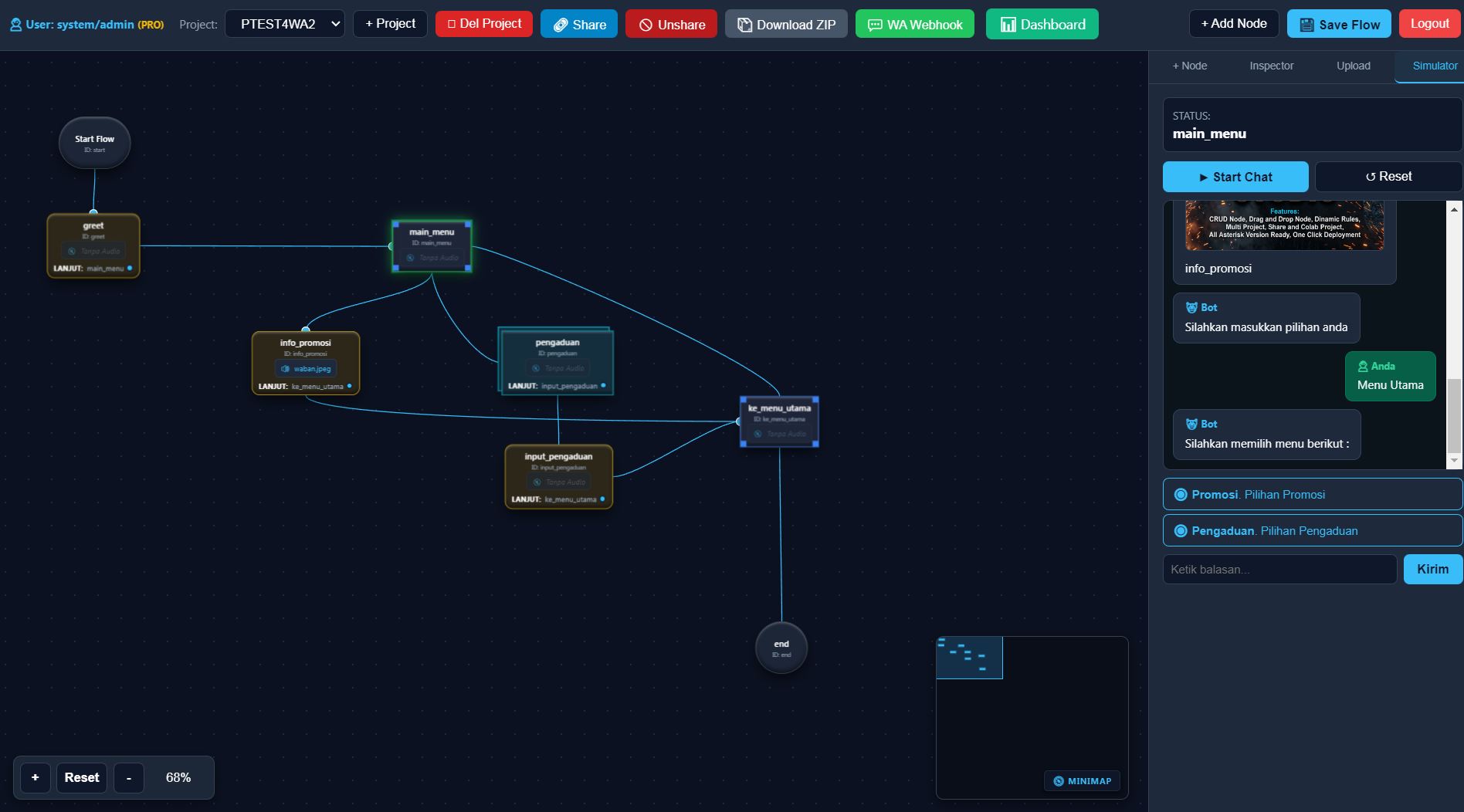 Canvas Flow-Based Chatbots